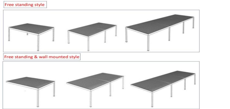 Outdoor Furniture Patio Cover Motorized Aluminum Retractable Awning Manual Adjustable Louver Roof Pergola
