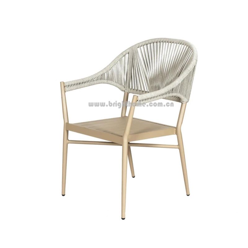 Morden Handmade Aluminium Texilene Rope Garden Outdoor Arm Chair