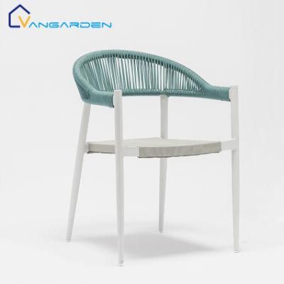 Customized Outdoor Stackable Garden Chairs Natural Style