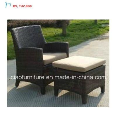C-Hot Sale New Design Outdoor Wicker Arm Chair with Ottoman