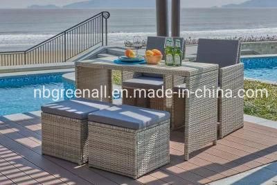 5PCS Garden Ratttan All Weather Resin Weave Patio Outdoor Dining Set Bar Furniture