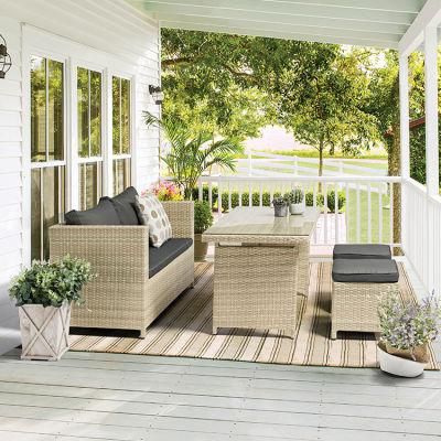 Hot Sale Rattan Table and Chairs Garden Porch Furniture