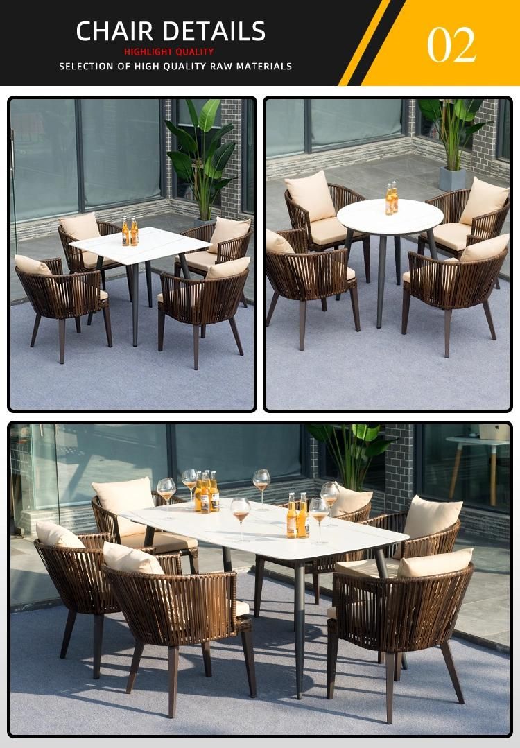 Terrace Furniture Set Combination Outdoor Garden Rattan Table and Chair