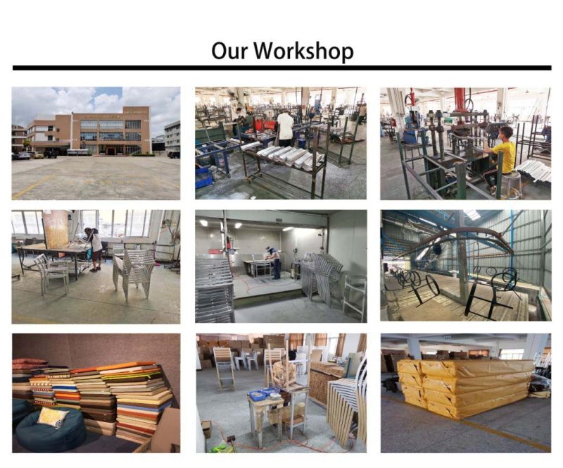 Aluminum Frame Sofa and Aluminum Plate Table Outdoor Soft Furniture