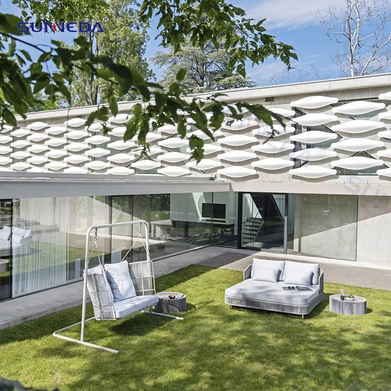 Modern Leisure Patio Webbing Aluminum Lounge Sofa Bed