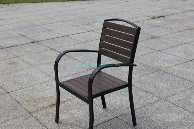 Metal Garden Armchair Garden Furniture Aluminum Patio Stacking Outdoor Stool Polywood Chair for Sale