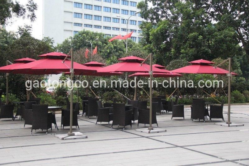 Outdoor Leisure Garden Patio Hanging Sun Beach Umbrella with Strip Lights Automatic or Manually