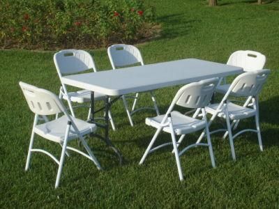 EU Standard White Blow Molding HDPE Plastic Folding Banquet Chair