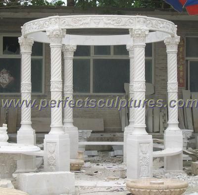 Antique Garden Gazebo Tent with Stone Marble Granite Sandstone (GR055)