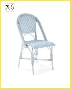 Light Blue Outdoor Garden Plastic Rattan Dining Chair