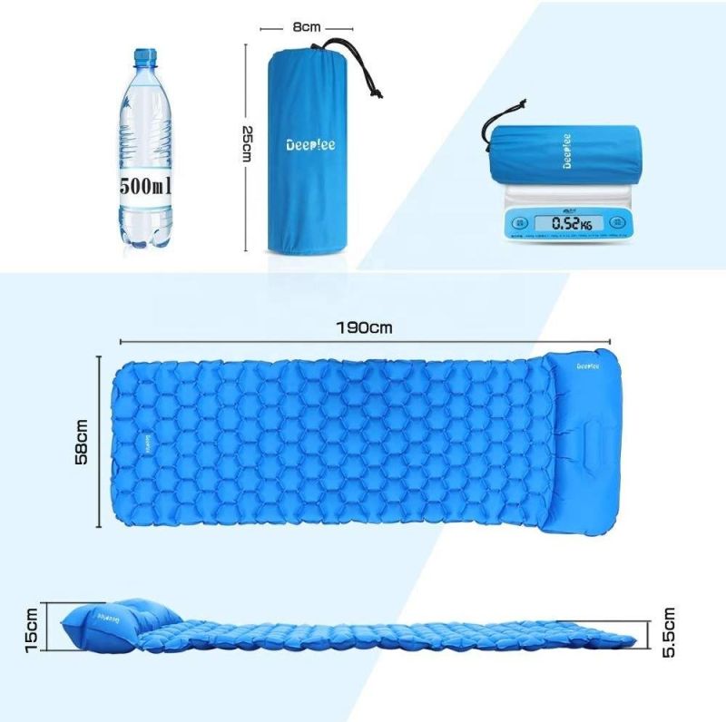 Portable Outdoor Thick Camping Pad Folding Camping Air Mattress for Outdoor Sleeping