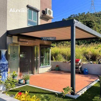AlunoTec Modern Design Aluminum Garden Patio Gazebo Bioclimatic Pergola Louvered Roof Pergolas