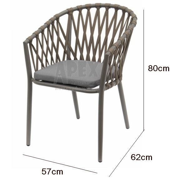 Cheap Stackable Exterior Aluminum Rope Dining Chair
