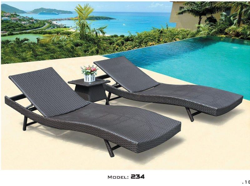 PE Rattan Outdoor Chaise Lounge Day Bed Sunbed Outdoor Furniture