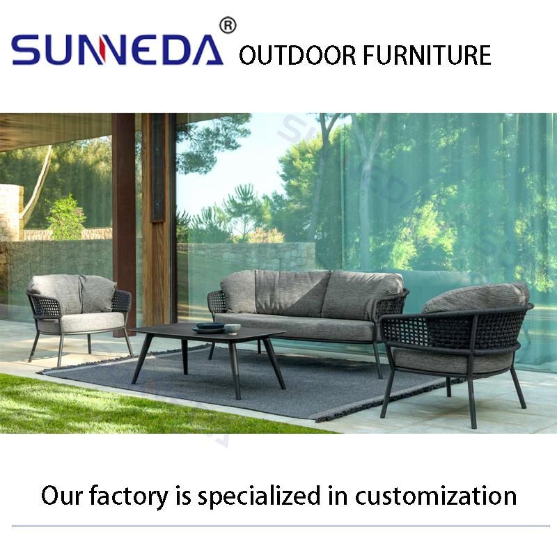Casual Garden Sofa with High-Density Waterproof Fabric Cushions