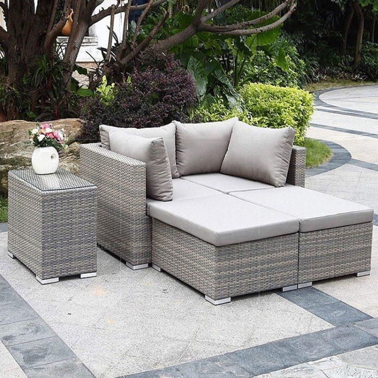 Patio Furniture Sets Outdoor All-Weather Sectional Patio Sofa Set PE Rattan Weaving Wicker Patio Sofa Set