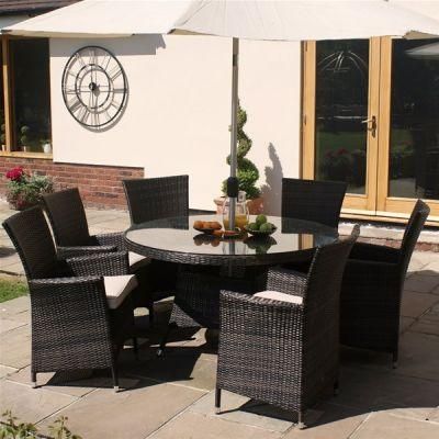 Well Furnir Rattan 6 Seater Outdoor Round Dining Table Furniture (WF-1710105)