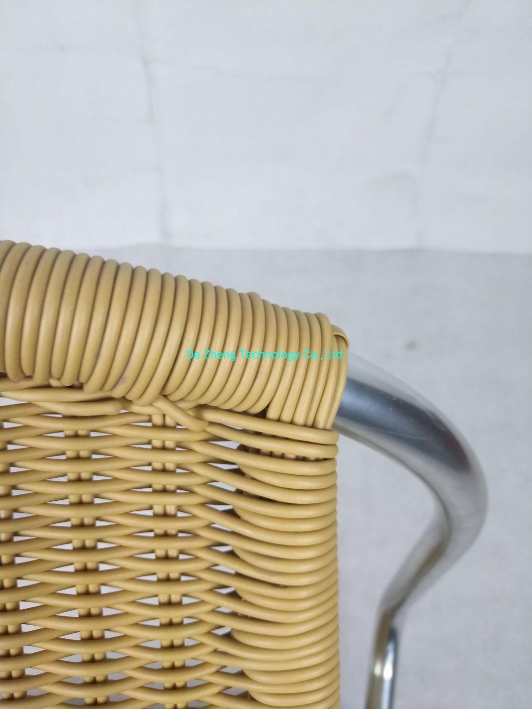 Commercial Outdoor Bistro Restaurant Chair Aluminium Slat Heavy Duty Garden Rattan Bar Chair