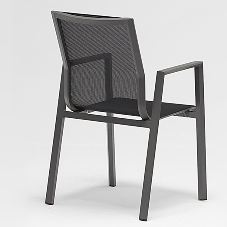 Weatherproof Batyline Outdoor Aluminum Chairs Restaurant Use