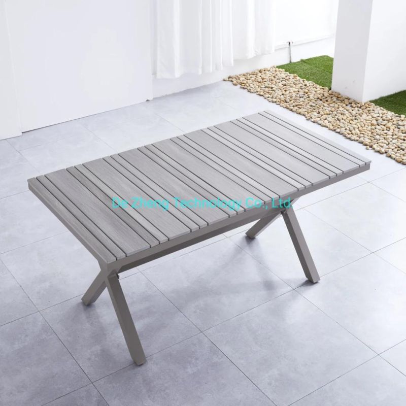 Outdoor Furniture Foshan Cheap Patio Plastic Wood Chairs and Tables Set Restaurant Used