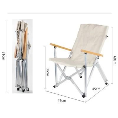 Beach Chair Selling America Popular Aluminum Backpack with Wood Armrest Folding Beach Chair