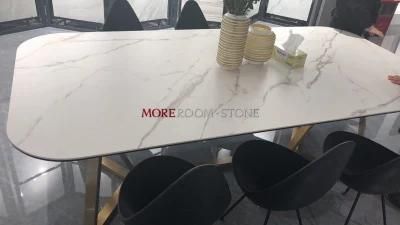 Foshan Hot Sale Artificial Stone Calacatta White Large Size Marble Look Porcelain Tile Countertops
