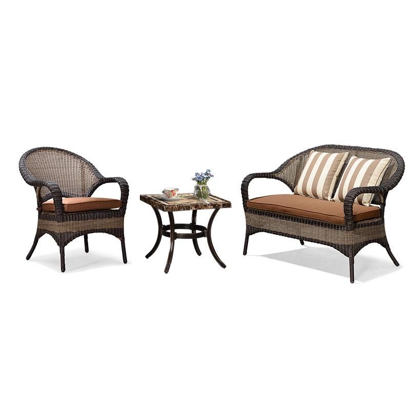 Outdoor Patio Garden Swing Rattan Chair and Rattan Table Combination