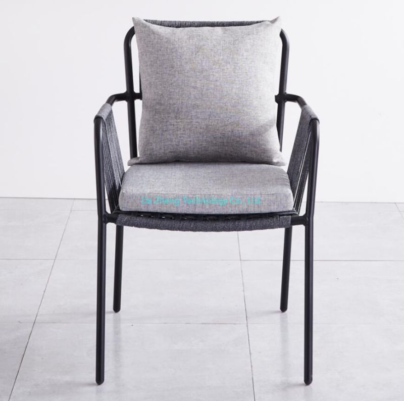 High Quality Garden Powder Coated Aluminium Outdoor Chair Modern New Design Chair Outdoor Leisure Weaving Rope Chair