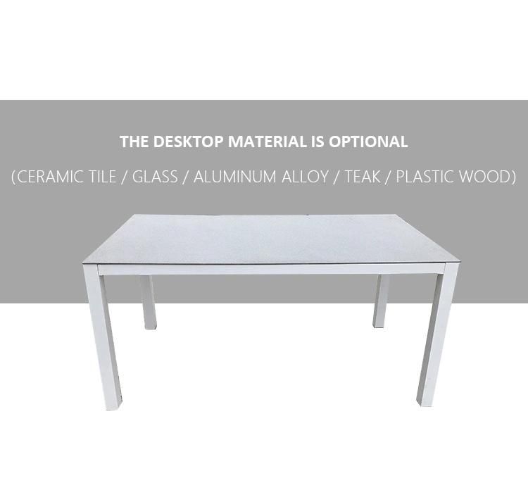 Metal Room OEM Patio Square Table Outdoor Dining Furniture Sets