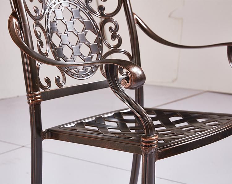 Hot Sale 4 Seater Cast Aluminum Chairs Outdoor Chairs Stackable