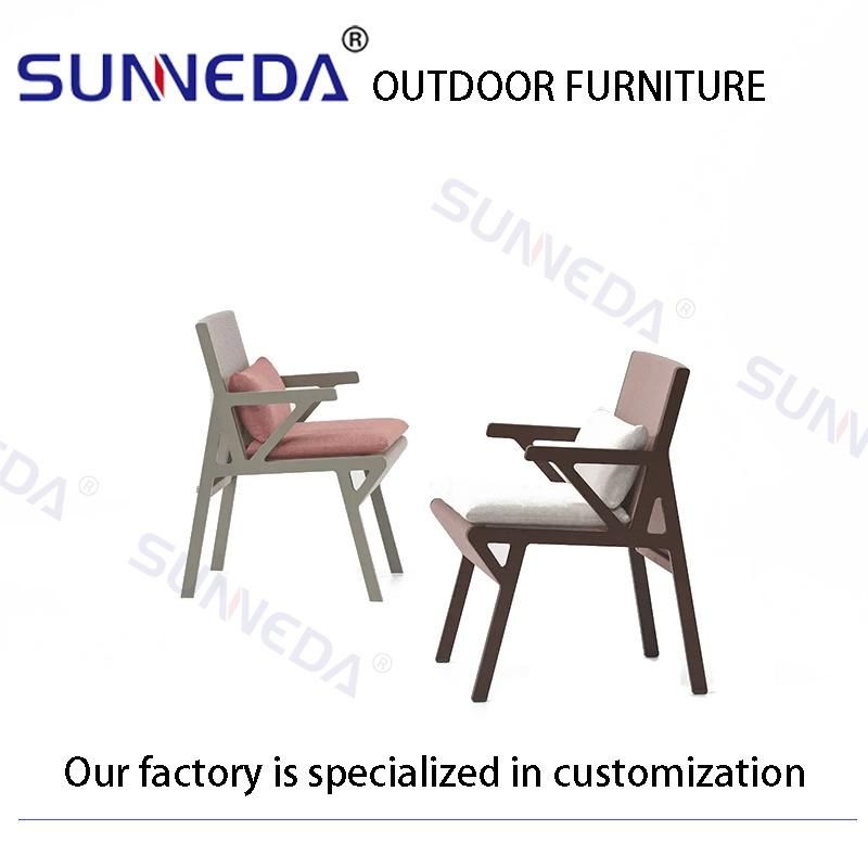 Outdoor Garden Chairs with Base and Back Woven PE Rattan