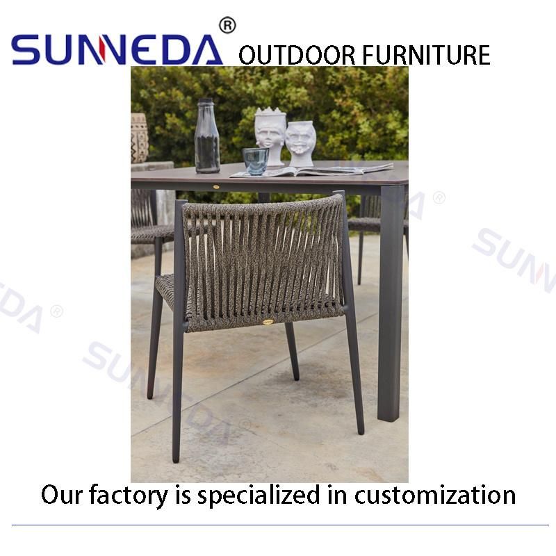 Contemporary Luxury Outdoor Furniture with Roud Table & Aluminum Dining Desk
