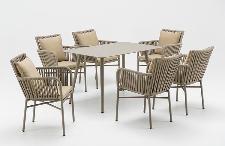 Vangarden Rope Outdoor Furniture Backyard Patio Table and Chair Set