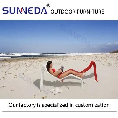 Aluminum Frame Ergonomic Bending Simple Elegant Outdoor Beach Single Bed