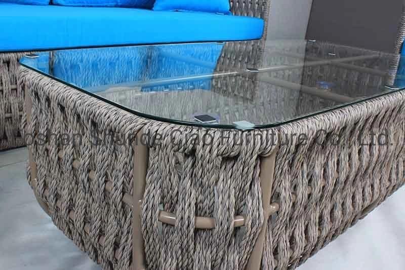 Aluminum Frame Rope Synthetic Outdoor Sofa Set Furniture