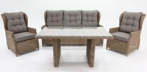 Garden Rattan Wicker Furniture Luxury Recline Lounge Conversation Sofa Set