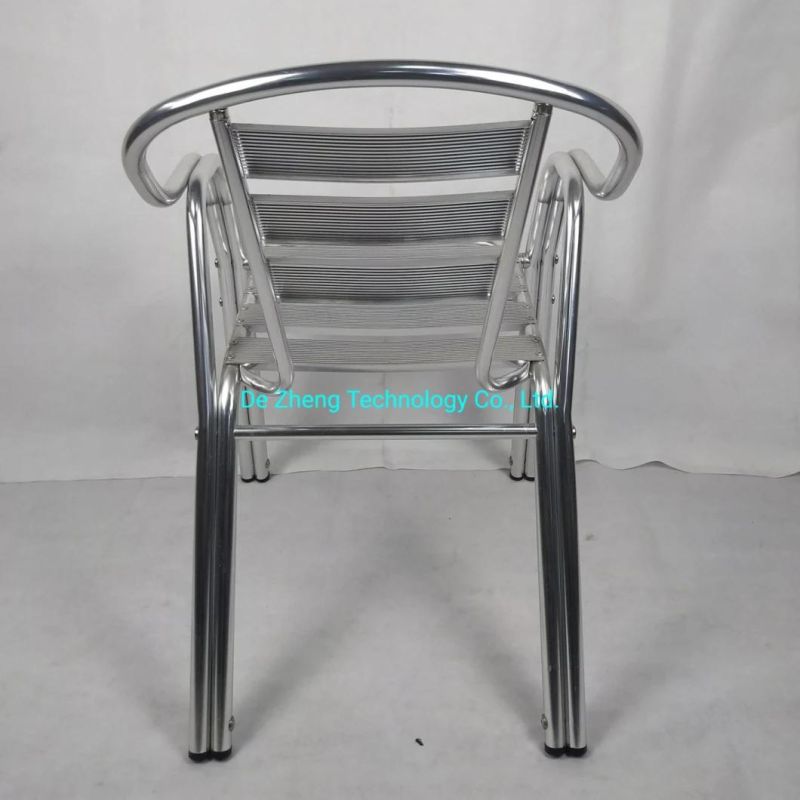 Wholesale Stock High Quality Outdoor Aluminum Patio Stackable Bistro Restaurant Dining Chair