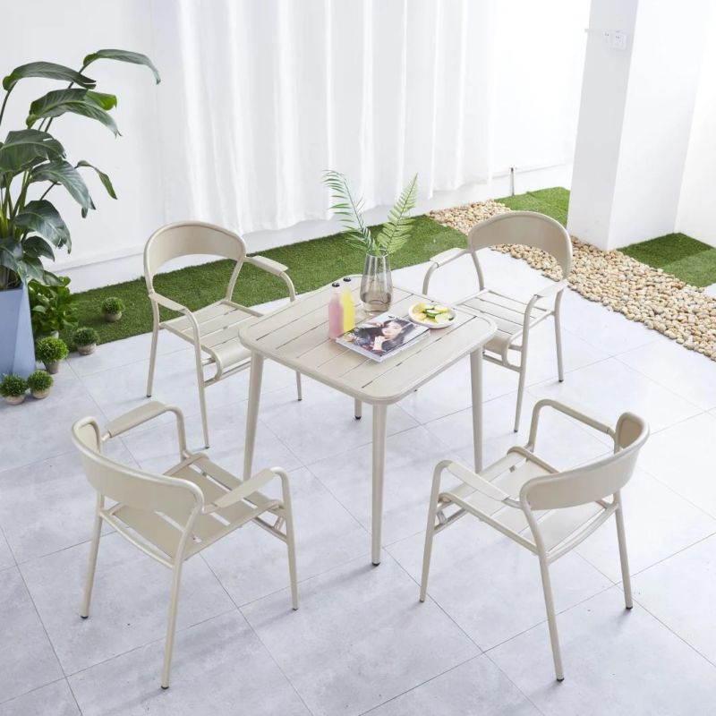 2021 New Design Aluminum Frame Metal Colorful Dining Bar Chairs