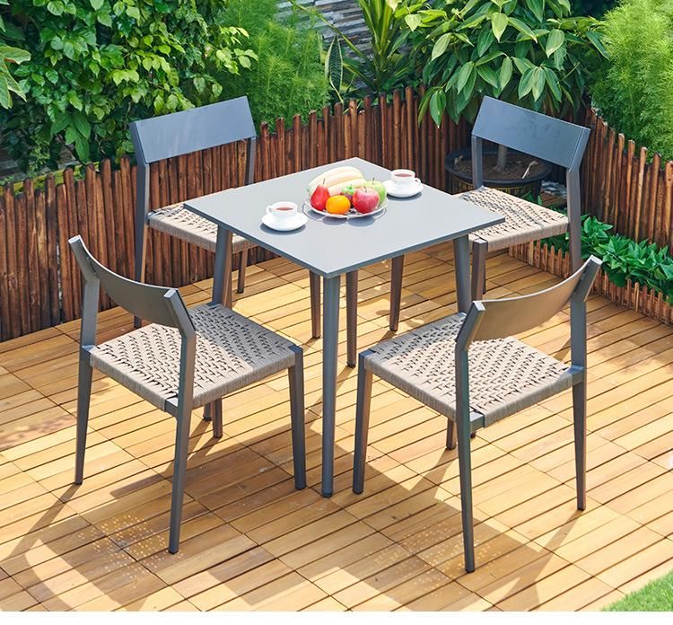 Vangarden Modern Furniture Metal Rope Garden Outdoor Dining Chair