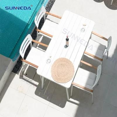 Modern Outdoor Aluminum Furniture Restaurant Dining Table and Chairs Patio Garden Set for Hotel