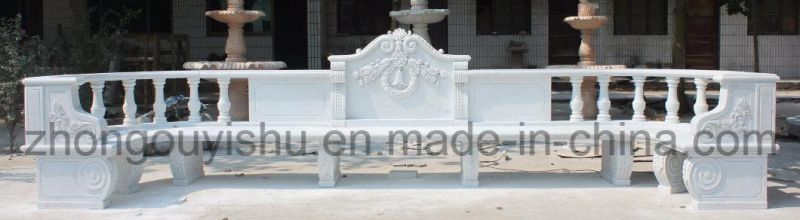 White Garden Marble Bench