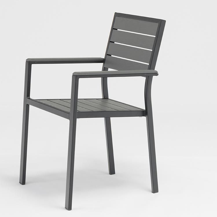 Black Ultralight Stackable Patio Café Outdoor Aluminum Chair