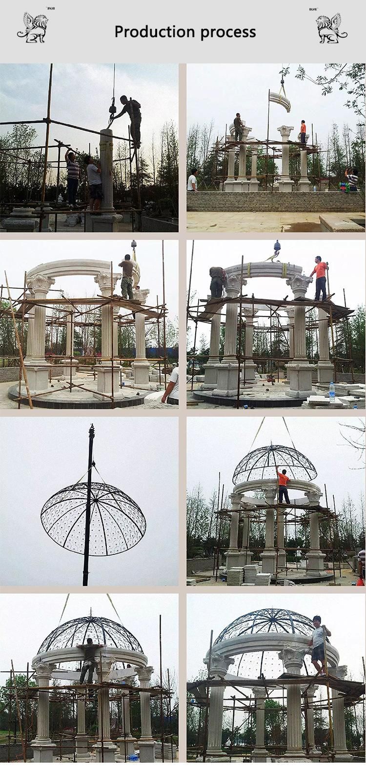 Cheap Price Outdoor Decorative Marble Stone Garden Wedding Tent Gazebo Mgd-01