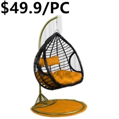 New Design Outdoor Balcony Garden Courtyard Straw Hat Hanging Swing Chair
