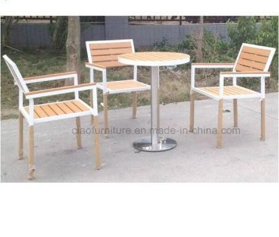 Outdoor Furniture Aluminum Frame Stackable PS-Wood Chair