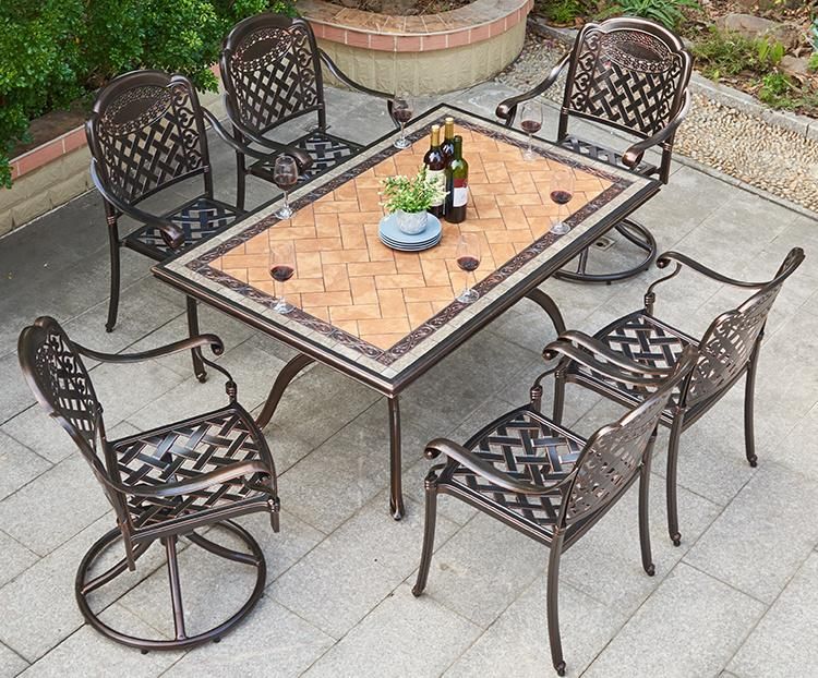 Outdoor Barbecue Table Set Cast Aluminum BBQ Grill Furniture