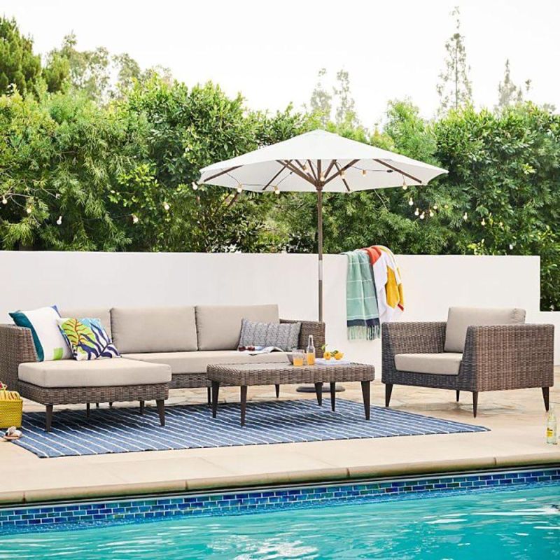 Modern Design Waterproof Fabric PE Rattan Outdoor Garden Sofa