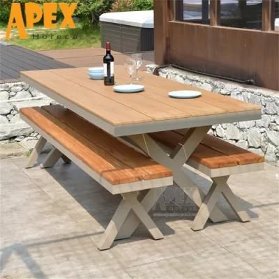Outdoor Aluminum Frame Dining Room Waterproof Table Chair Furniture Set