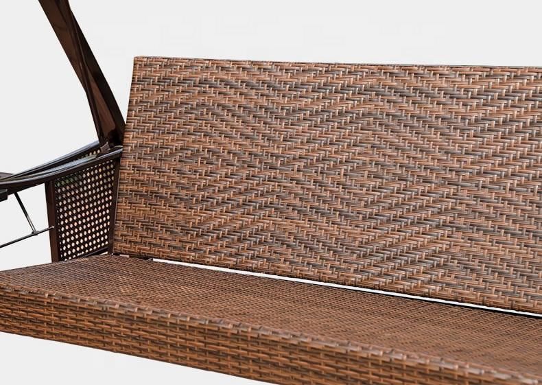 Outdoor Garden Swing Chair Rattan Swing Chair with Adjustable Sunshade