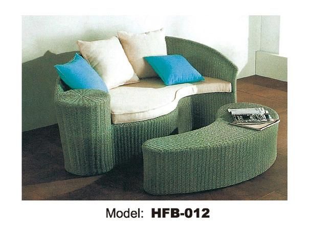 Outdoor Funriture Sun Bed Round Circular Rattan Outdoor Sunbed (TG-JW101)